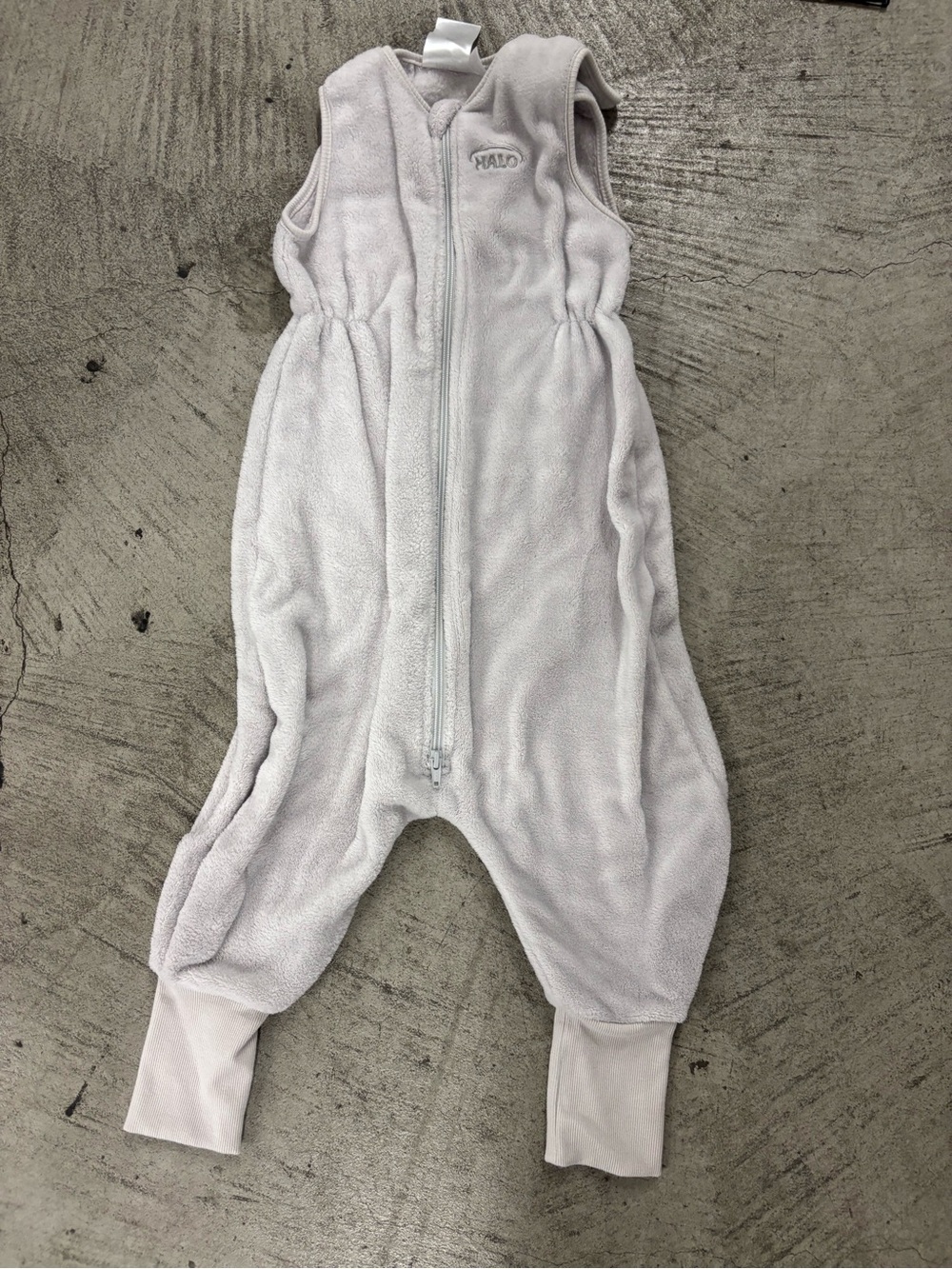Halo Sleeveless One-Piece Bodysuit in Light Gray